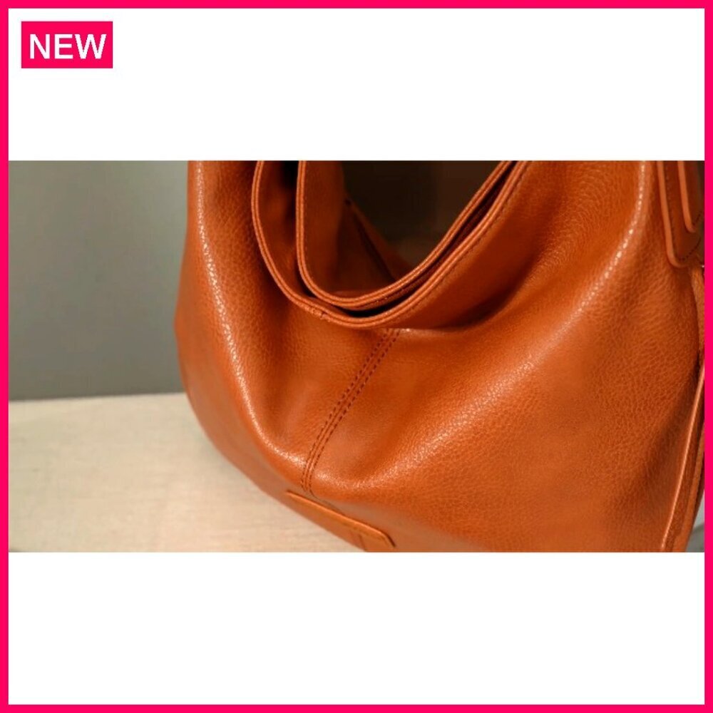 Large Vegan Leather Hobo Bag with Adjustable Strap, Multiple Pockets - Picture 8 of 8